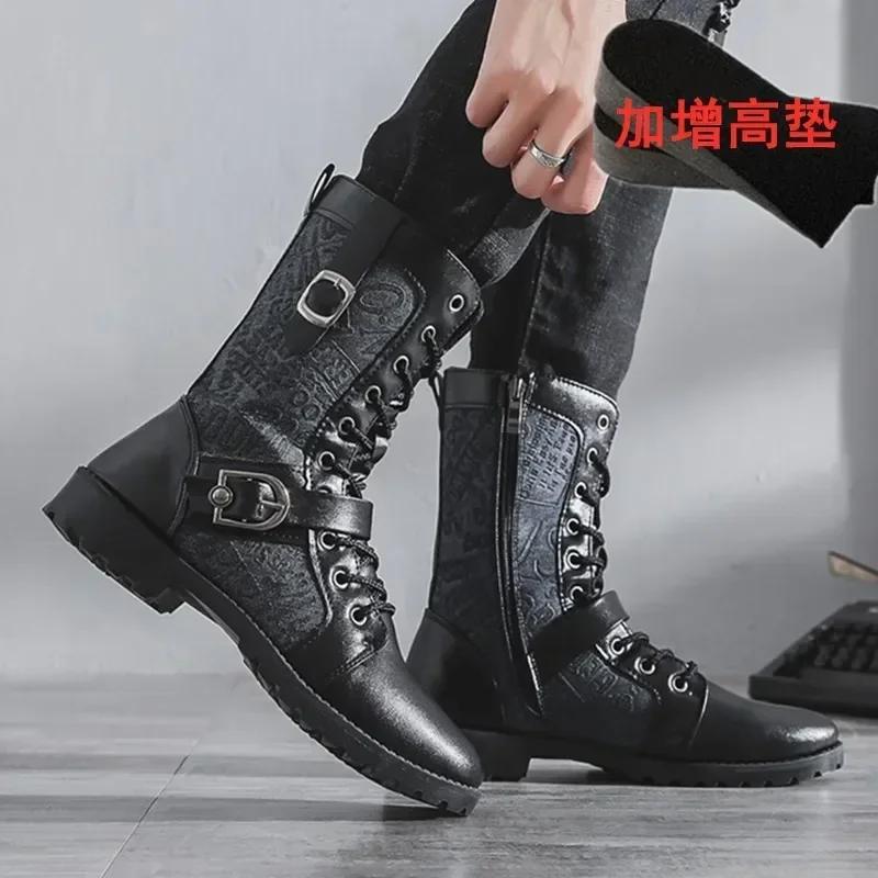 Autumn Men's Boots Leather Casual Shoes for Men Warm High Top Male Boots Comfortable Breathable Mens Boot 2025 Botas Para Hombre
