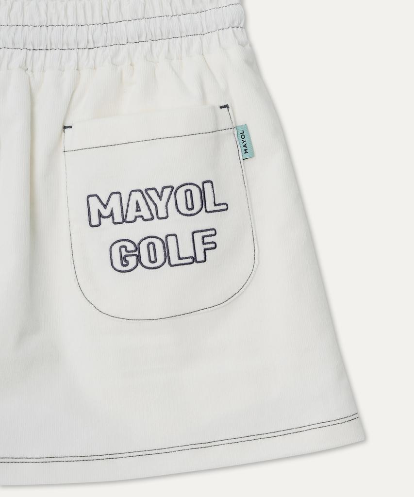 MAYOL Corduroy Cargo Skirt_Ivory