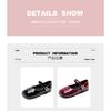 Girls' Leather shoes2026Spring New Square-toed Mary Jane Velcro Princess Shoes, Flat Patent Leather Performance Shoes for Girls