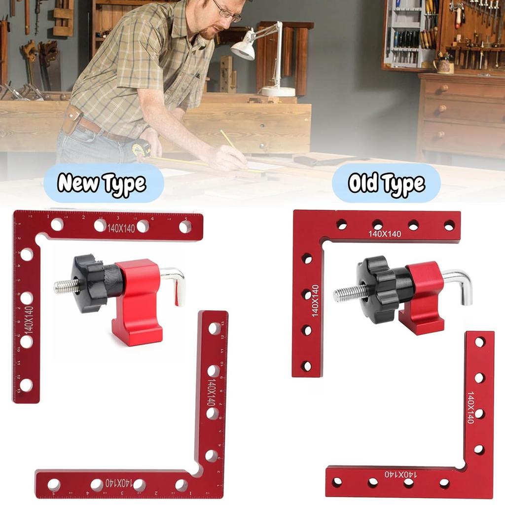 2 Set Woodworking Corner Clamps Right Angle Ruler 90 Degree L-shaped Auxiliary Square Aluminium Positioning Plates Fixing with Precise Angles