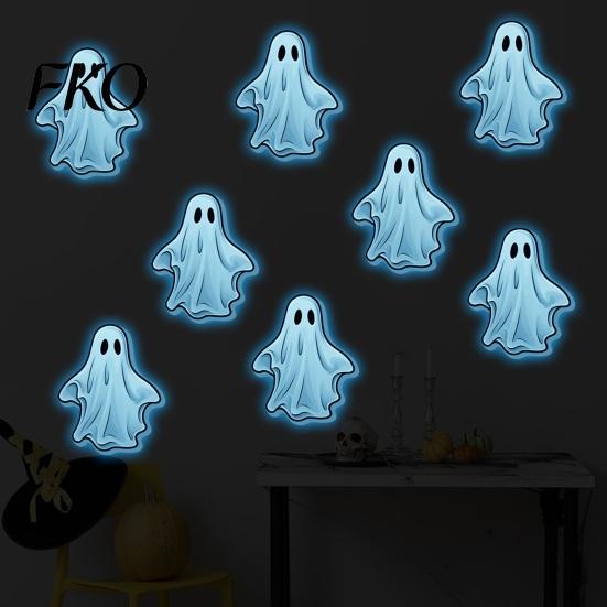 Indoor Outdoor Glass Door Decals Luminous Ghost Wall Stickers for Halloween Decoration, Glow in The Dark PVC Waterproof Decor Windows And