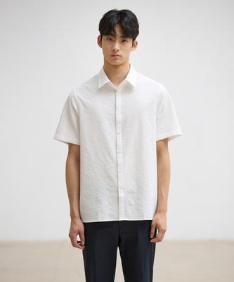 STCO Basic Seersker Short Sleeve Shirt_White (Semi-Oversized Fit)_Sdsxb33Osw
