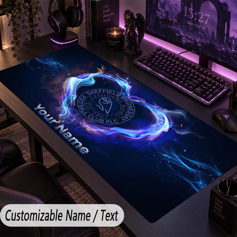 Large Mouse PadSheffield Wednesday FC Custom Name Text Personalized Desk Mat Non Slip Gaming Pad