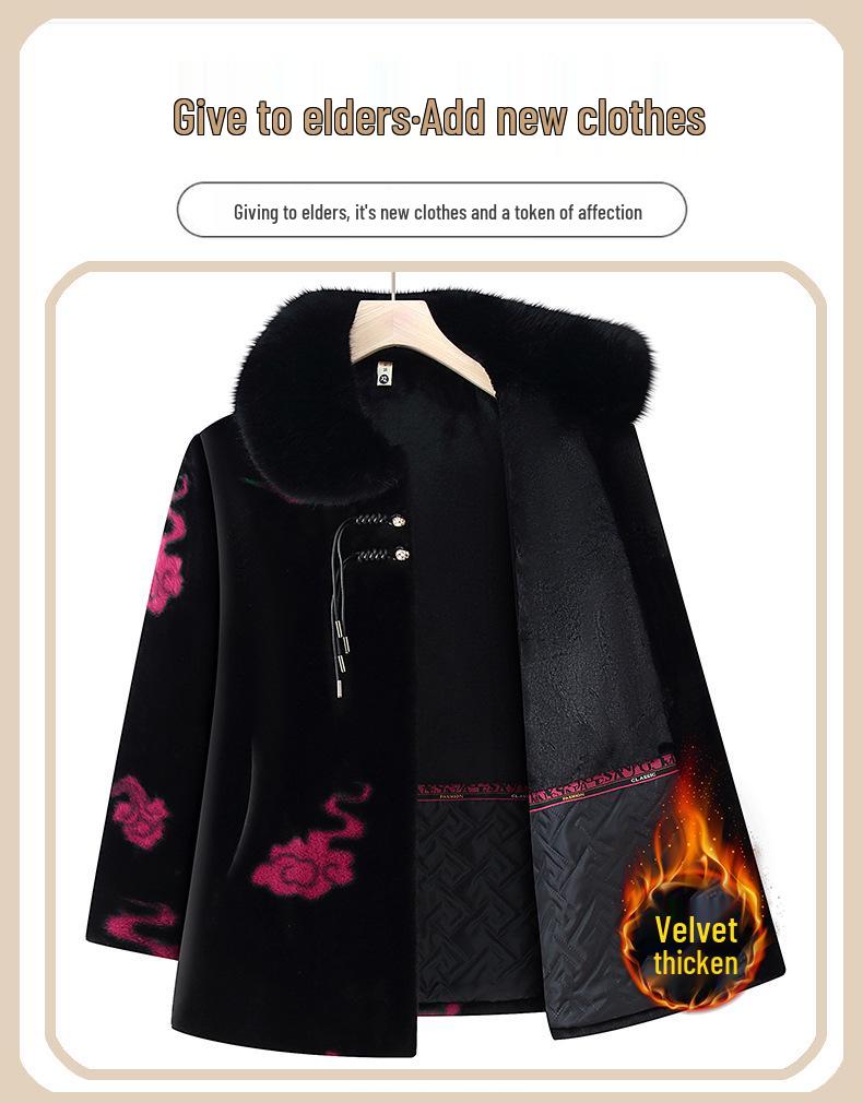 Stylish Fleece-Lined Winter Jacket & Mink Coat for Elderly Women