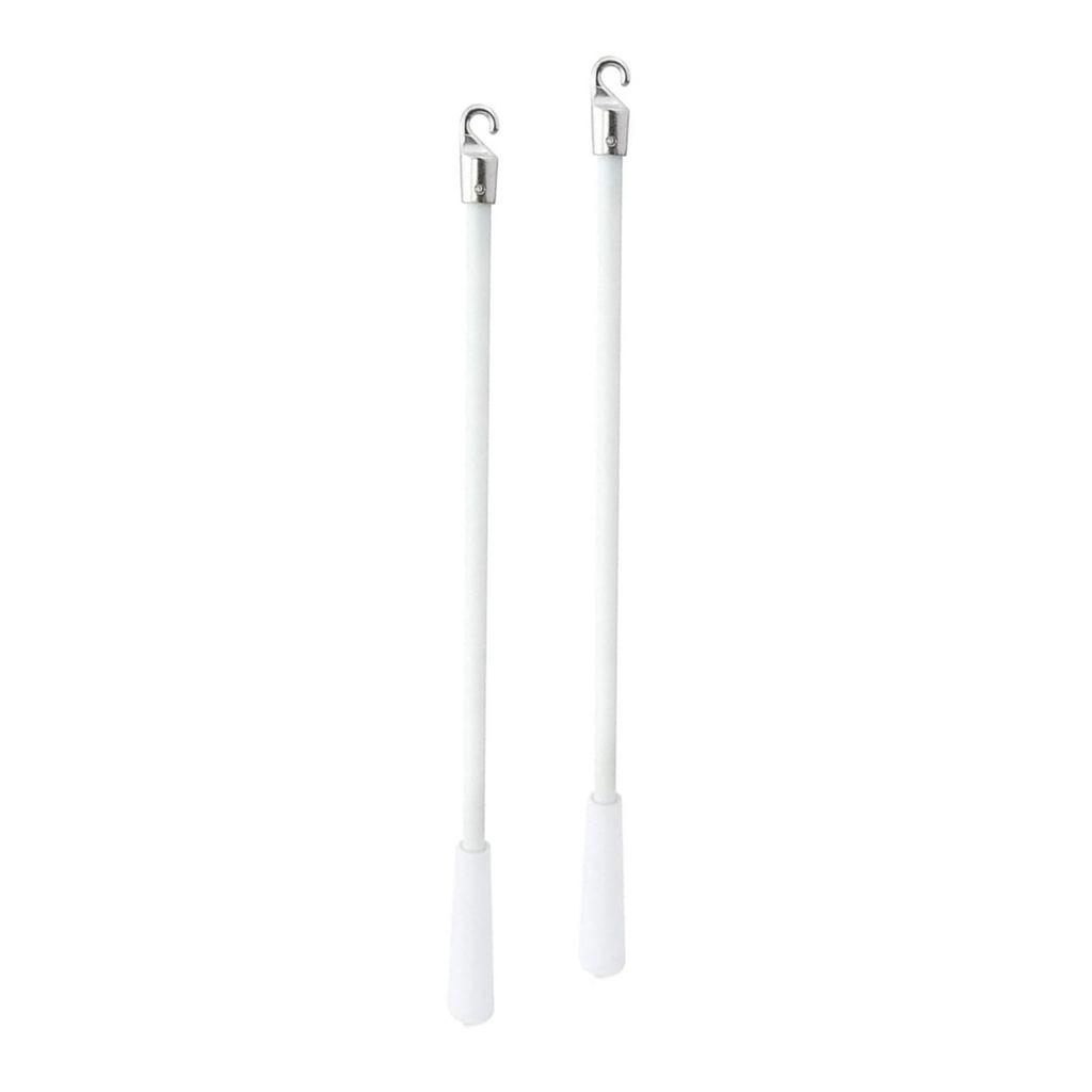 Window Blind Wand Rods 43cm Silver Fiberglass Blind Rod Hooks and Grip for Easy Control