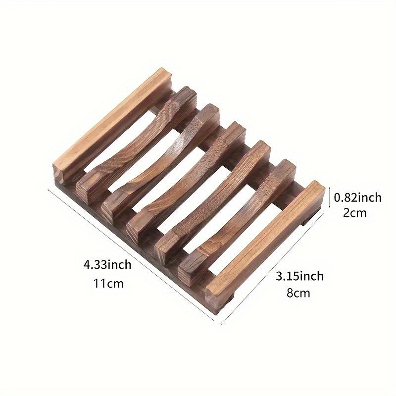 Bamboo Wooden Soap Dish Holder Self Draining Soap Tray for Bathroom Kitchen Shower Sink Countertop Organization Bathroom Tools