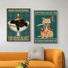 Funny Animal Wall Art Canvas Painting Fancy Sweet Cat Canvas Art Poster and Prints for Bathroom Living Room Home Decor Pictures