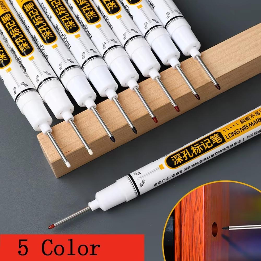 Deep Hole Marker Pen Waterproof Carpenter Pen New Metal Perforating Pen Bathroom Woodworking