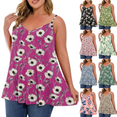 Damen Casual Übergröße Weste mit verstellbaren Schulterträgern, V-Ausschnitt ärmelloses Camisole-Top