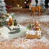 LED Illuminated Christmas Rotating Music Box Snow House Scene Ornament Battery Operated Desktop Decoration for Home