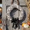 Black Ribbon Halloween Skeleton Hand Wreath Halloween Artificial Wreath Courtyard Decoration
