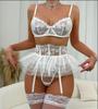 Women's Bra Set Puffy Skirt Garter Belt Suspender Bra and Panty Set sexy set lingerie Lace Mesh Printed Mini Skirt Sexy