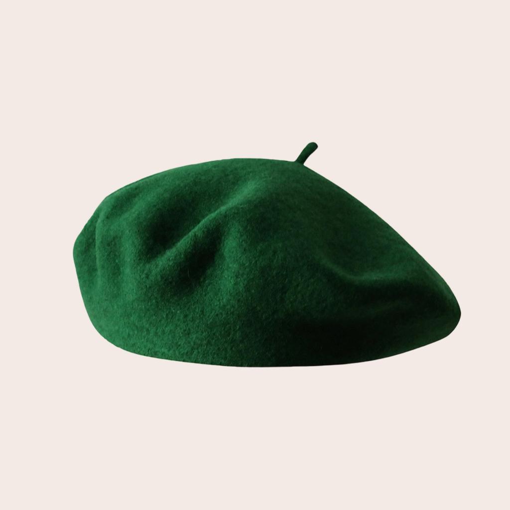 Autumn and Winter High-end Wear Classic Wool Beret Women's Universal Retro Literary Solid Color Simple Wool Beret