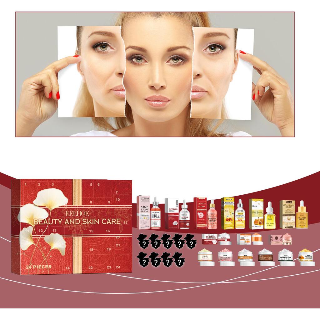 EELHOE 24 Compartments Beauty Blind Box Hydrating Skin Care Moisturizing Moisturizing Beauty Set