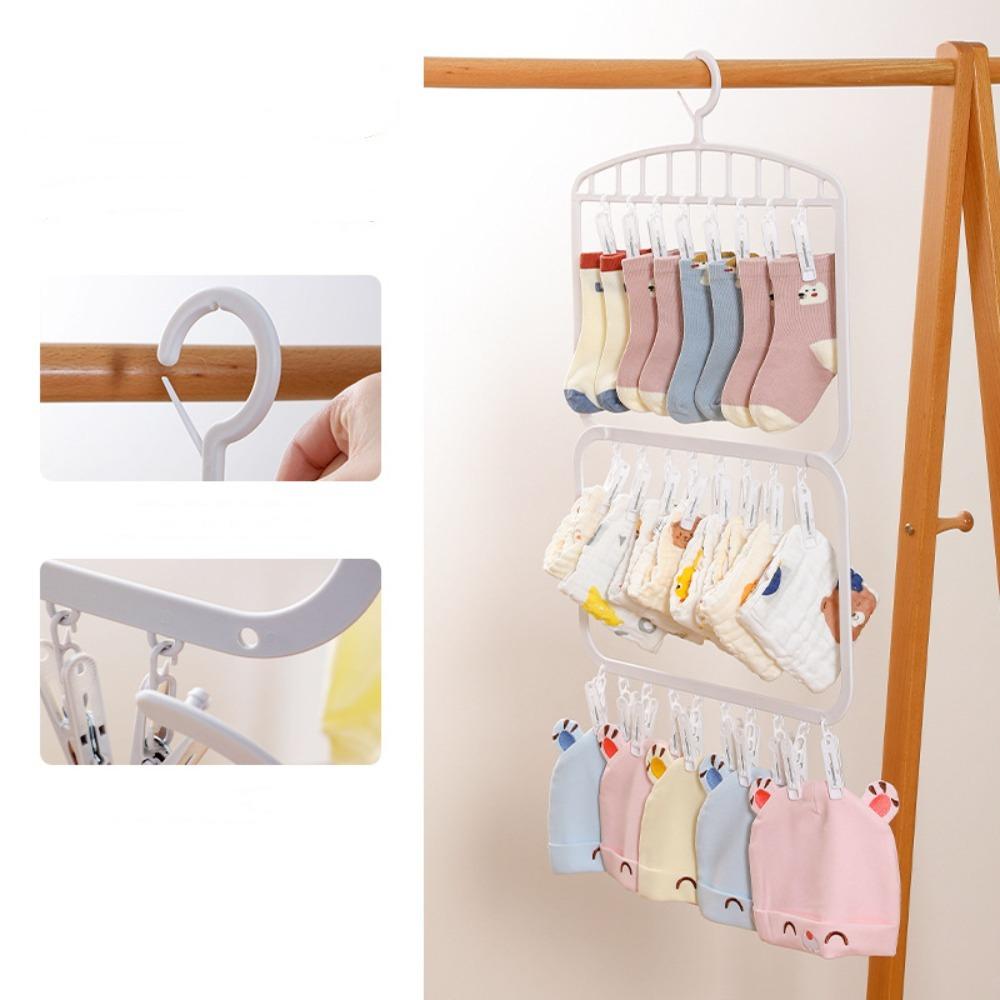 

Вешалка для сушки носков в один/два слоя, экономящая место, вешалка для шкафа, новая подвесная сушилка, носки White 2