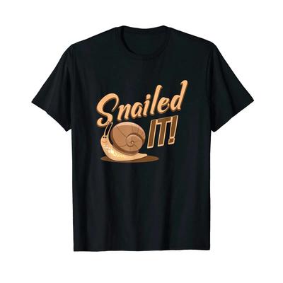 Funny Snailed It Cute Slimy Snail T Shirt Vintage Stylish Stretched Unisex Comfortable Soft Graphic Fashion Homme