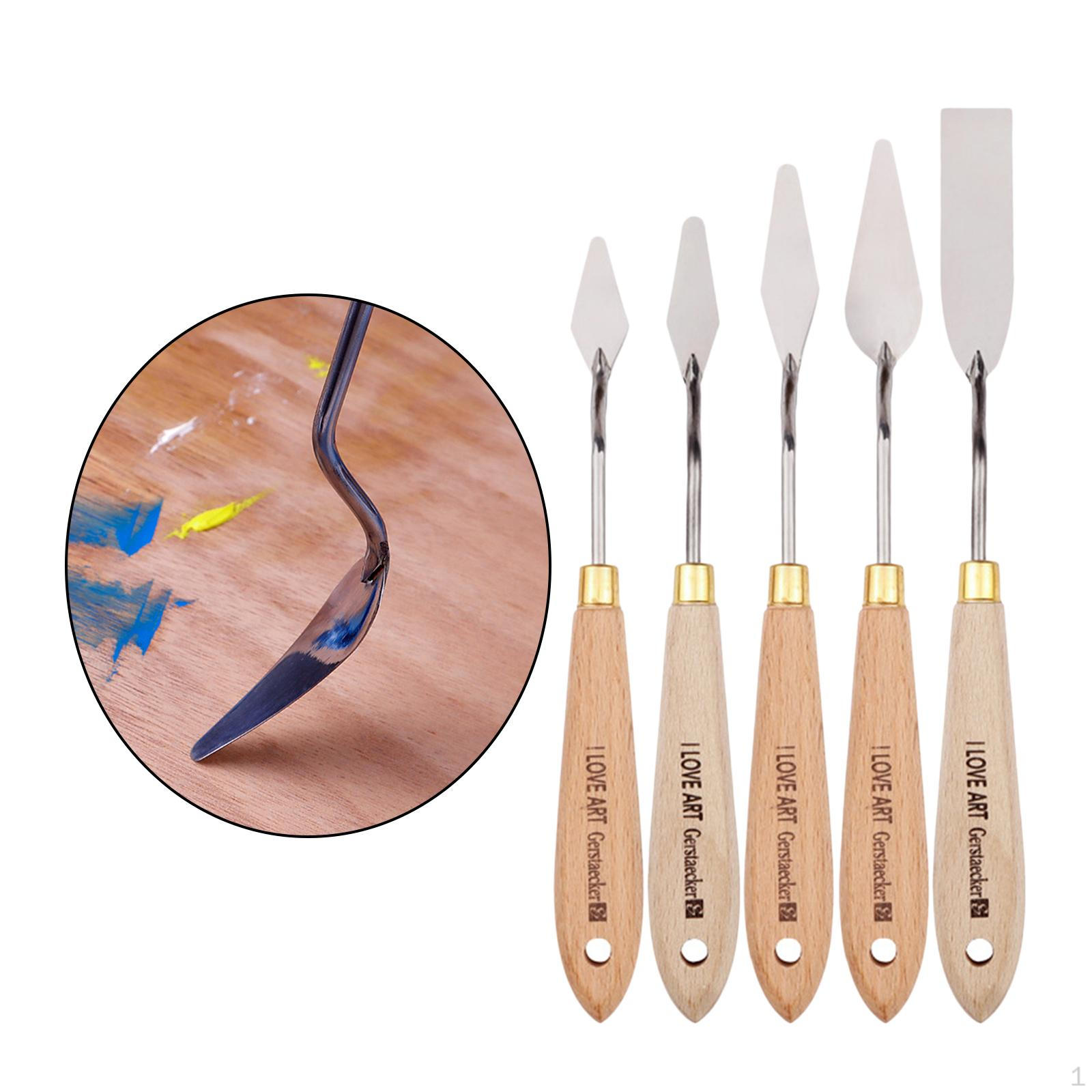 

Художественная картина маслом для рисования скарпер из нержавеющей стали с деревянной ручкой