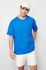 Men's Fashion T-Shirt Crew Neck Short Yellow Oversize Wide Cut Basic 100% Cotton T-Shirt