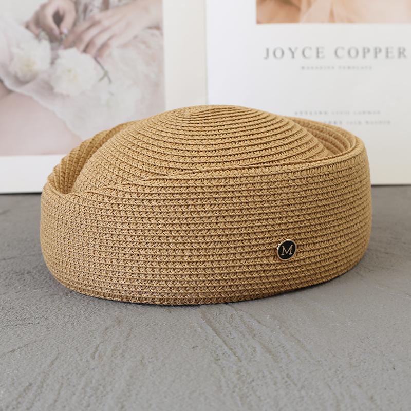Cappello a cloche di paglia Berretto estivo Cappelli da sole Fedora retrò giapponese per il giardinaggio Moda hostess Cappelleria Fascinator Cappello da pittore di design