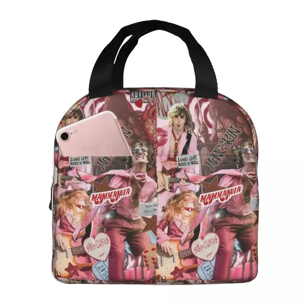 Maneskin Band Rock Musical Insulated Lunch Bag for Women Office Cooler Thermal Food Box Tote Portable Lunch Boxes Container