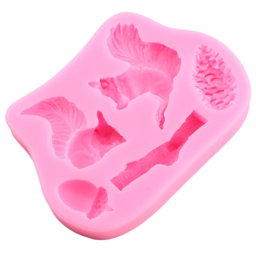 Squirrel Pine Cone Silicone Mould Candy Resin Clay Moulds DIY Fondant Cake Decorating Tools Chocolate Gumpaste Moulds