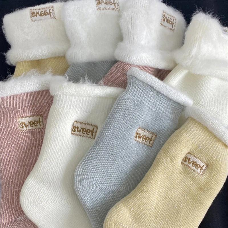 Winter Warm Wool Sock for Women Solid Color Thicker Cashmere Socks Merino Socks Against Cold Snow Russia Male Womens Socks