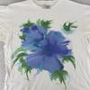 Vintage Jacques Moret Watercolor Art T-Shirt BOXY Medium Flower Floral Tee 90s