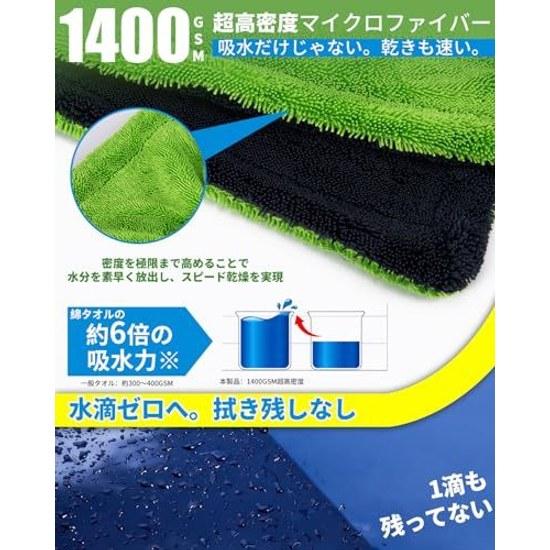 ZELOOStrong Model 1400GSM Ultra Thick Wash TowelMicrofiber Instant Absorbent Quick Dry Soft Scratch Prevention Double-Sided Car Window Home Cleaning 3