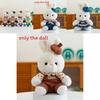 Rabbit Plush Doll With Checkered Clothes And Hat Decorations For Children And Adults