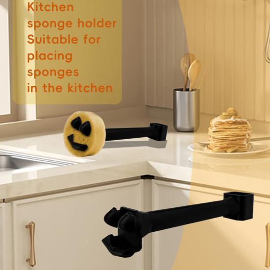 Sponge Holder with Suction Cup Drain Rack for Sink Smile Face Sponge Storage Organizer Kitchen Cleaning Supplies