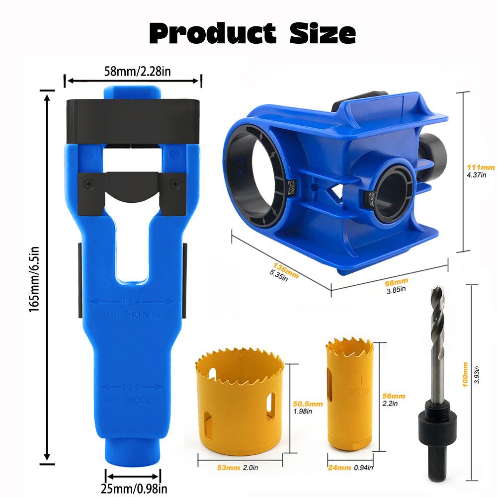Ball Door Lock Installation Kit+Door Latch Mortise Tool Installation Kit Fit 1-3/4" or 1-3/8" Thick Door for Metal or Wood Doors