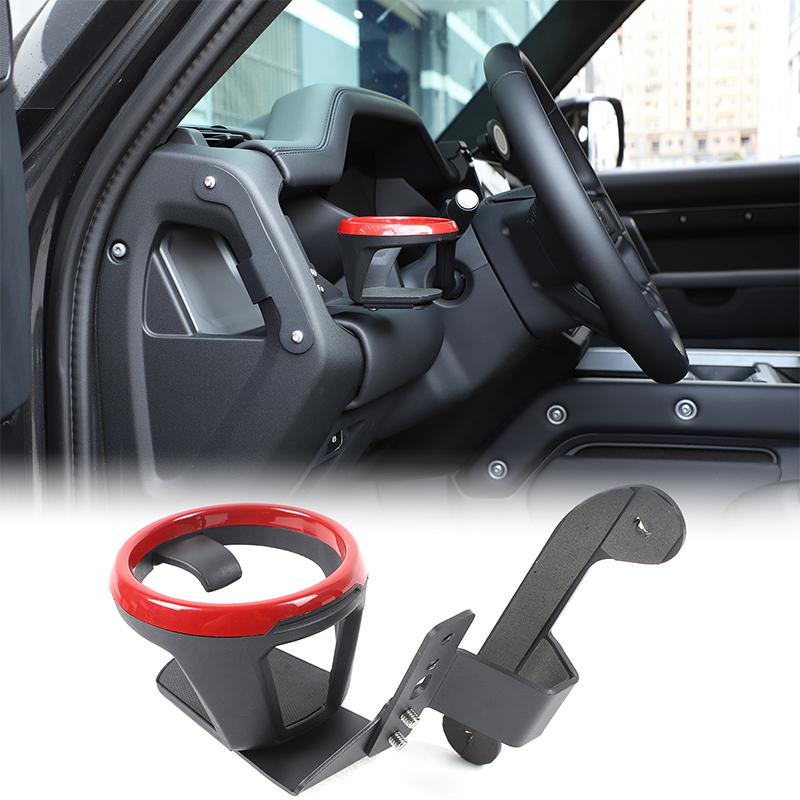 

For Land Rover Defender 110 130 2020-2026 Carbon Steel Black Car Passenger Dashboard Side Cup Holder Interior Car Accessories