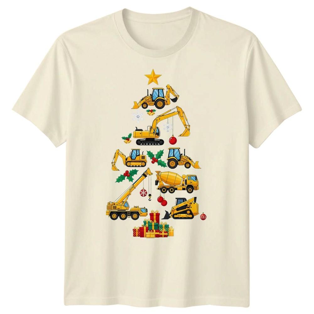 Construction Christmas Tree Holiday Unisexs TShirt Vehicles Gift