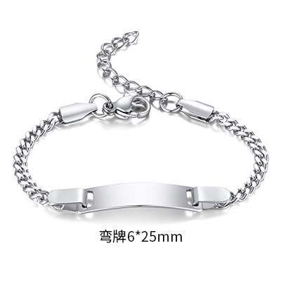 

A Variety Of Children S Curved Brand Stainless Steel Gold Bracelet Women, Fashionable Personality Can Be Engraved 798