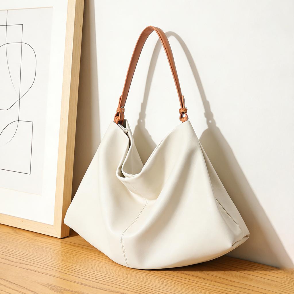 Tote Bag, Large-capacity Bag, Genuine Leather, Niche Underarm Bag, Single-shoulder Large Bag, Crossbody Bag