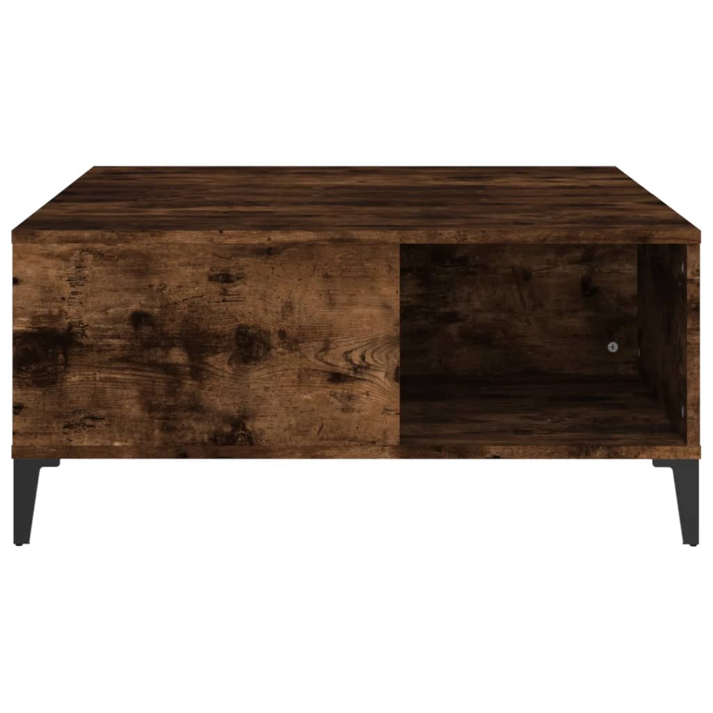 Coffee Table Smoked Oak 80 x 80 x 36.5 cm Engineered Wood