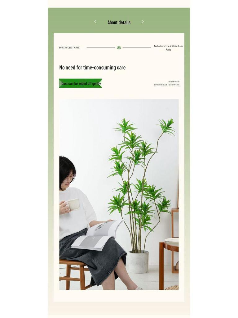Luxurious Bionic Lily & Bamboo Indoor Decor: Large Artificial Greenery for Living Space
