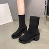 Fashion 2025 New Women Luxury Plus Size Women's Boots Couple Socks Shoes Women's Thick Bottom Casual Knitted Ankle Boots Size 35-43