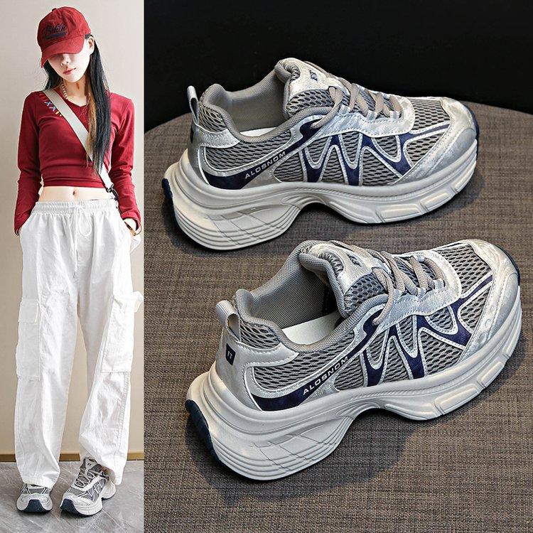 Versatile Trend Dad Shoes Korean Version Platform 2025 New Summer Fashion Casual Shoes Internet Celebrity Breathable Sports Women