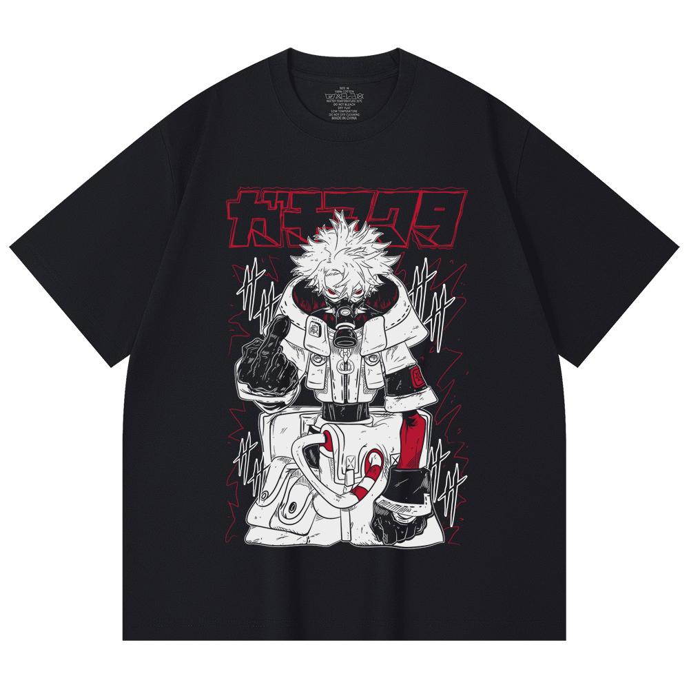 230 Gsm 100% Cotton Gachiakuta V5 Rudo Black Print Unisex Heavy Cotton T Shirt