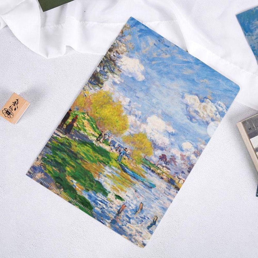 Presentation Folder L Shaped Folder Funny Famous Painting Series Documents Paper Organizer Storage Bag A4 File Folder Desktop
