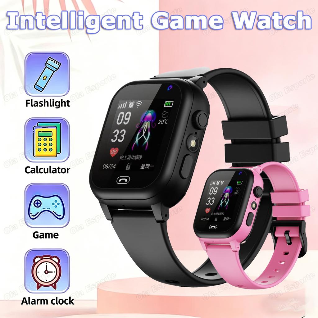 Kids Smart Watch Multifunctional Waterproof SOS GPS Camera HD Call Voice Chat Games LED Flashlight Weather Alarm Smartwatch
