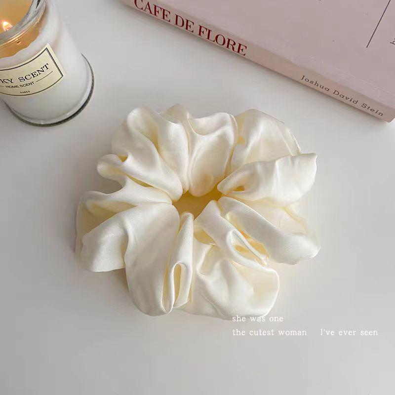 Spring & Summer French Leather Hair Tie for Women - High-End Flower Ponytail Accessory