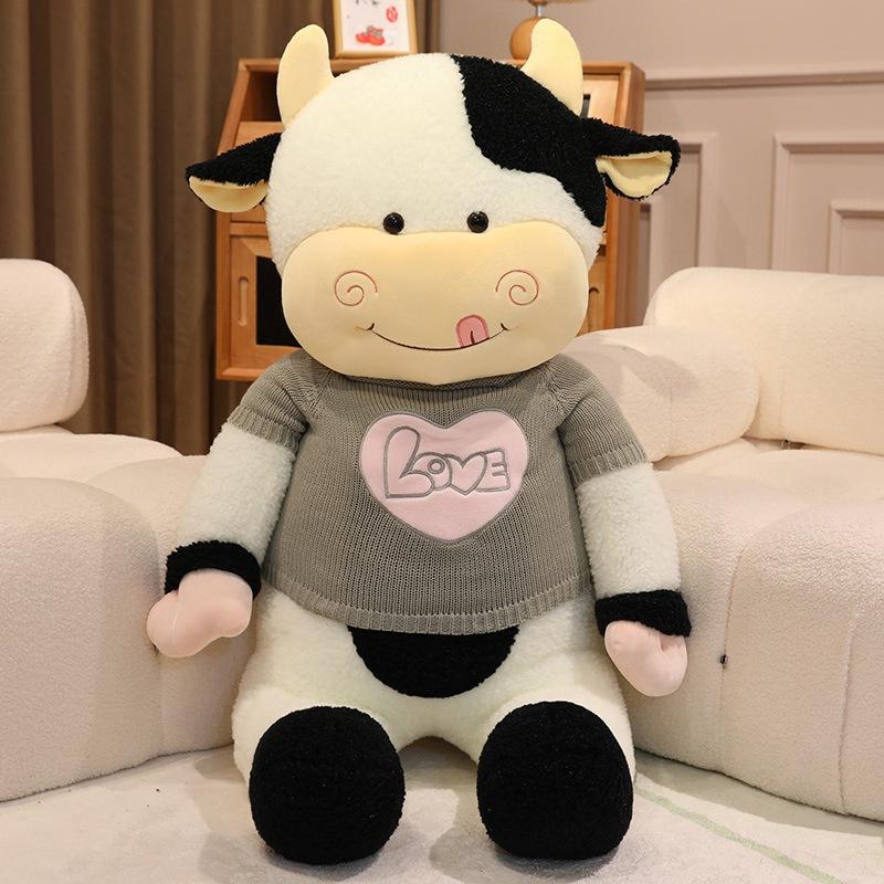 

Large sweater cow doll plush toy cow doll girl sleeping soothing doll birthday gift 60cm