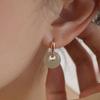 Elegant Imitation An Jade Hoop Earrings For Women New Fashion Temperament Party Huggies Earrings Jewelry Gifts