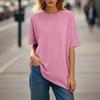 Womens' Fashionable And Casual -color Basic Round-neck Short-sleeved Top