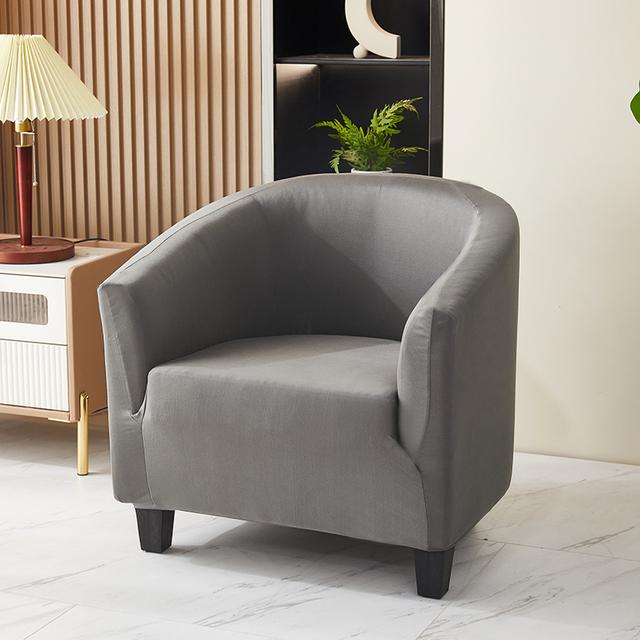 Solid Club Chair Furniture Slipcover Stretch Barrel Chair Covers Printed Tub Dining Chair Slipcovers Soft Spandex Armchair Sofa Furniture Cover
