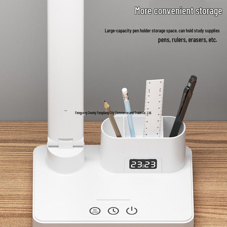 Smart Rechargeable Desk Lamp with Eye Protection and Clock for Students