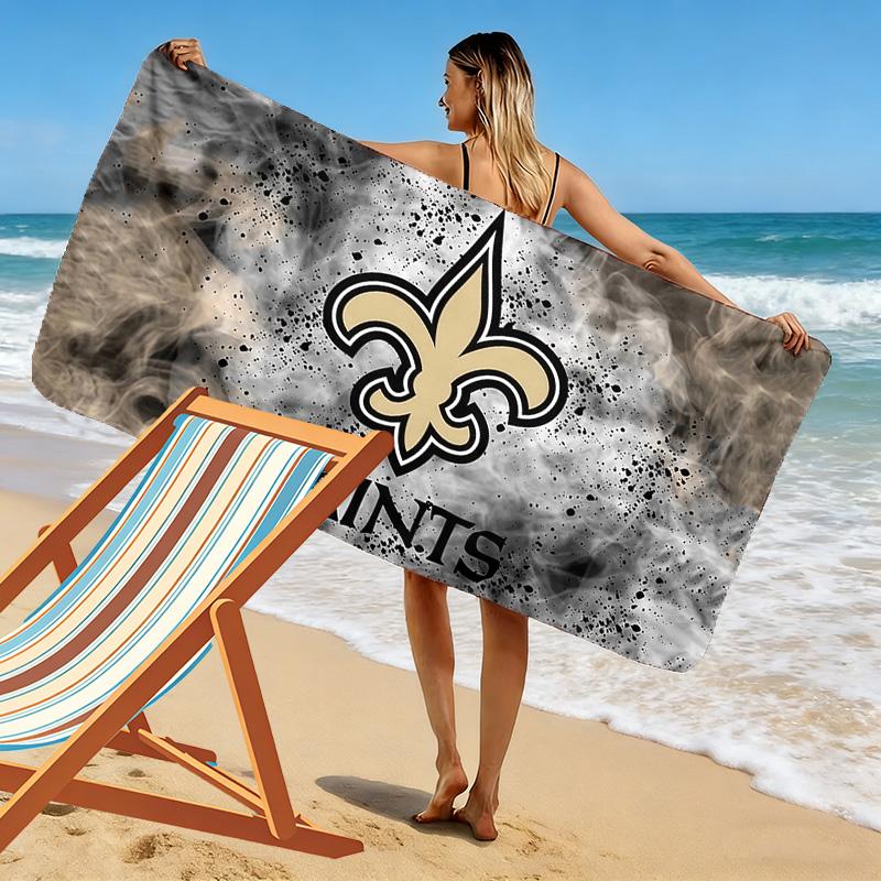 New Orleans Saints2 Print Beach Towel, Large Soft Quick Dry Towel for Beach Camping Swimming