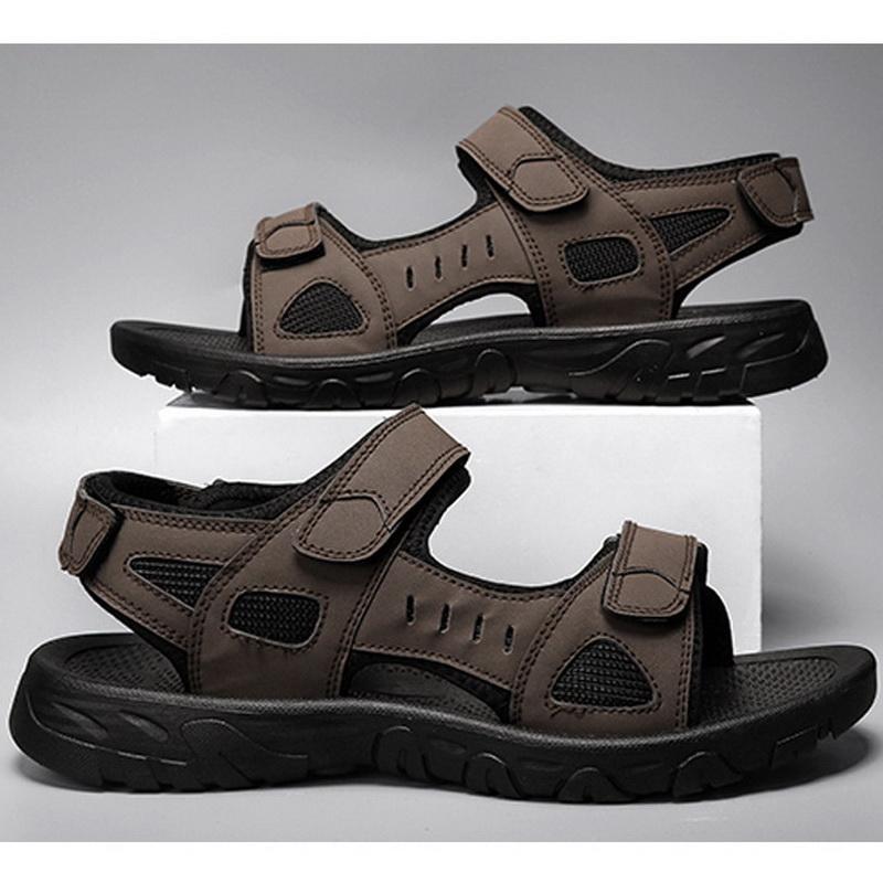 

Men Velcro Strap Sports Sandals Outdoor Seaside Beach Holiday Casual Sandals Father Youth Boy Summer Cool Shoes Large Size 39-47 39 коричневый
